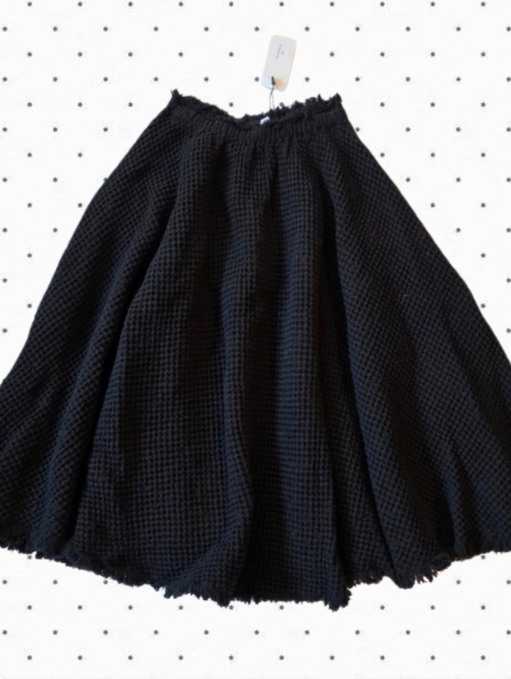 Venera Arapu Fringed Waffle Cotton Skirt